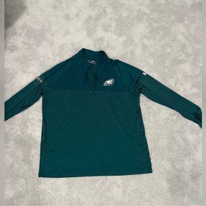 Philadelphia Eagles Under Armor Green Quarter-Zip Pullover